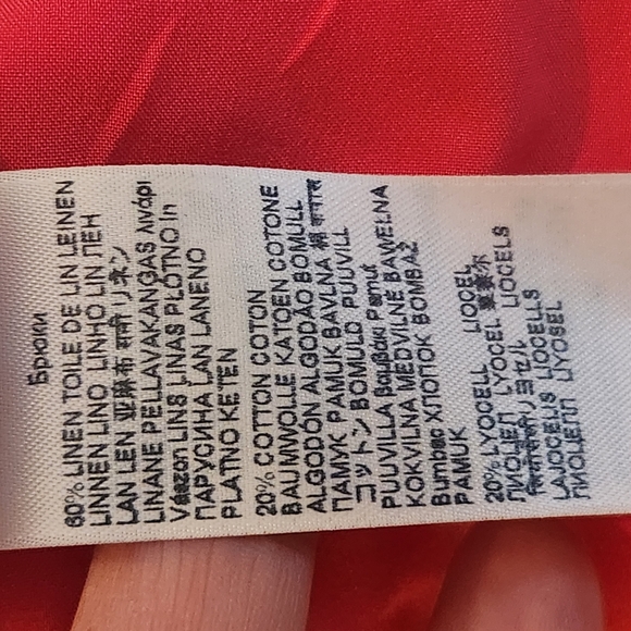 7 For All Man Kind NWT Linen Blend Wide Leg Trouser Pants Size 32 Red - Picture 10 of 15